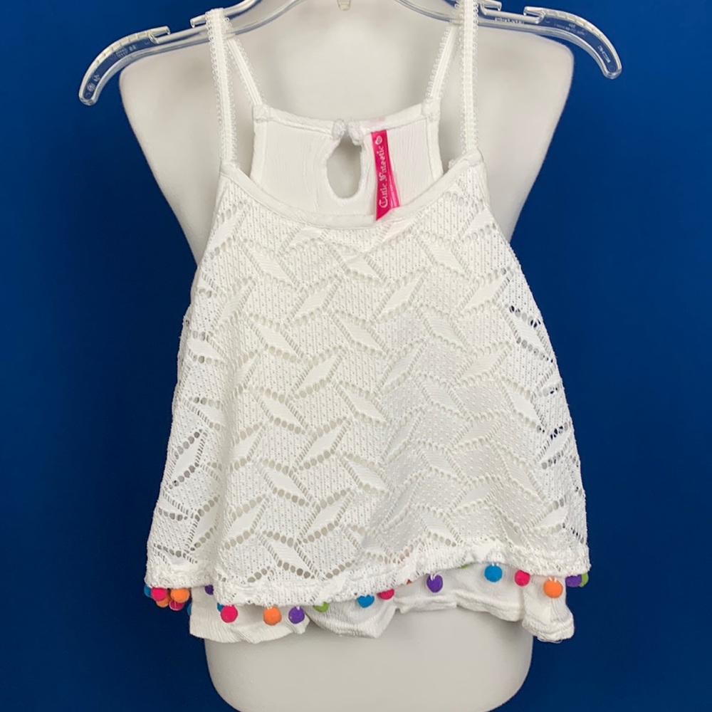 Girls Lacey A line tank w multi ball trim